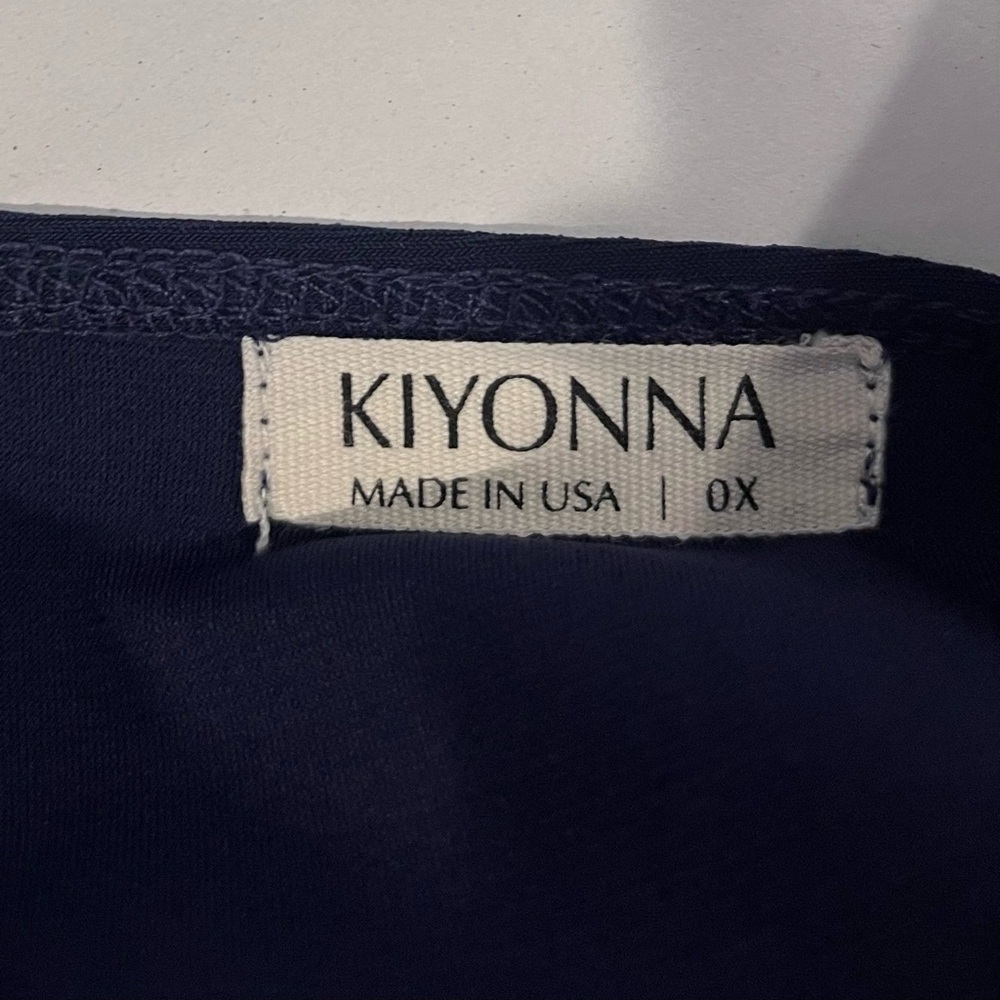 Kiyonna Plus Size Whimsy Ruffled Midi Wrap Dress with 3/4 Sleeves - Picture 9 of 10